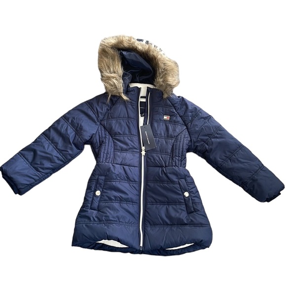 Tommy Hilfiger - Girls Fleece Lined Puffer Winter Jacket - Picture 2 of 5
